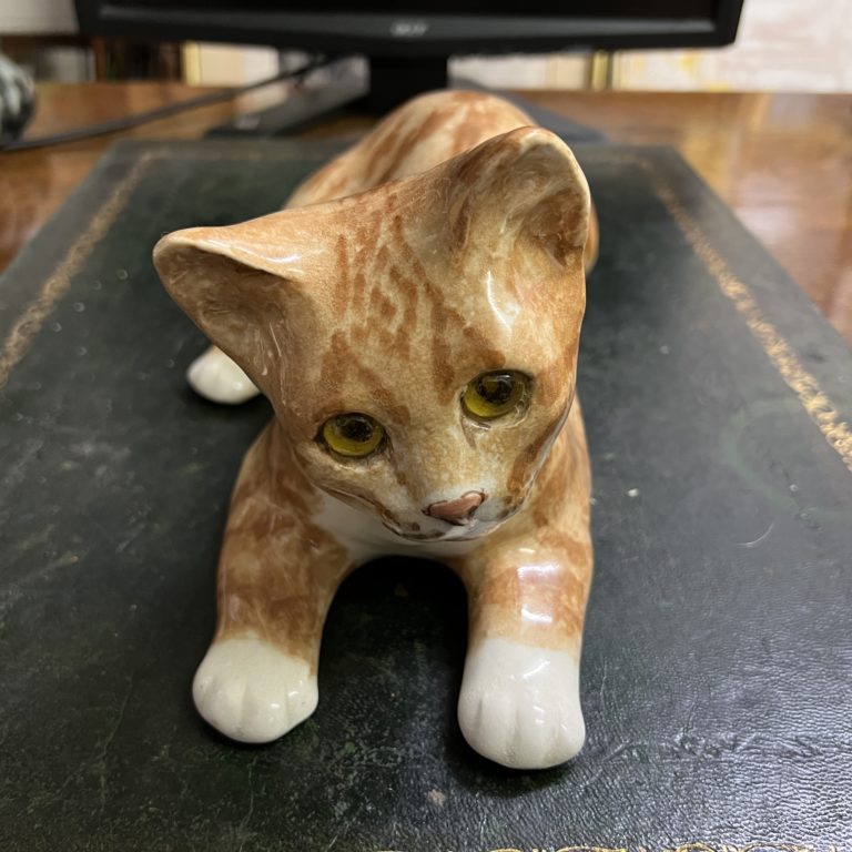 Winstanley pottery ginger cat - South Perth Antiques & Collectables