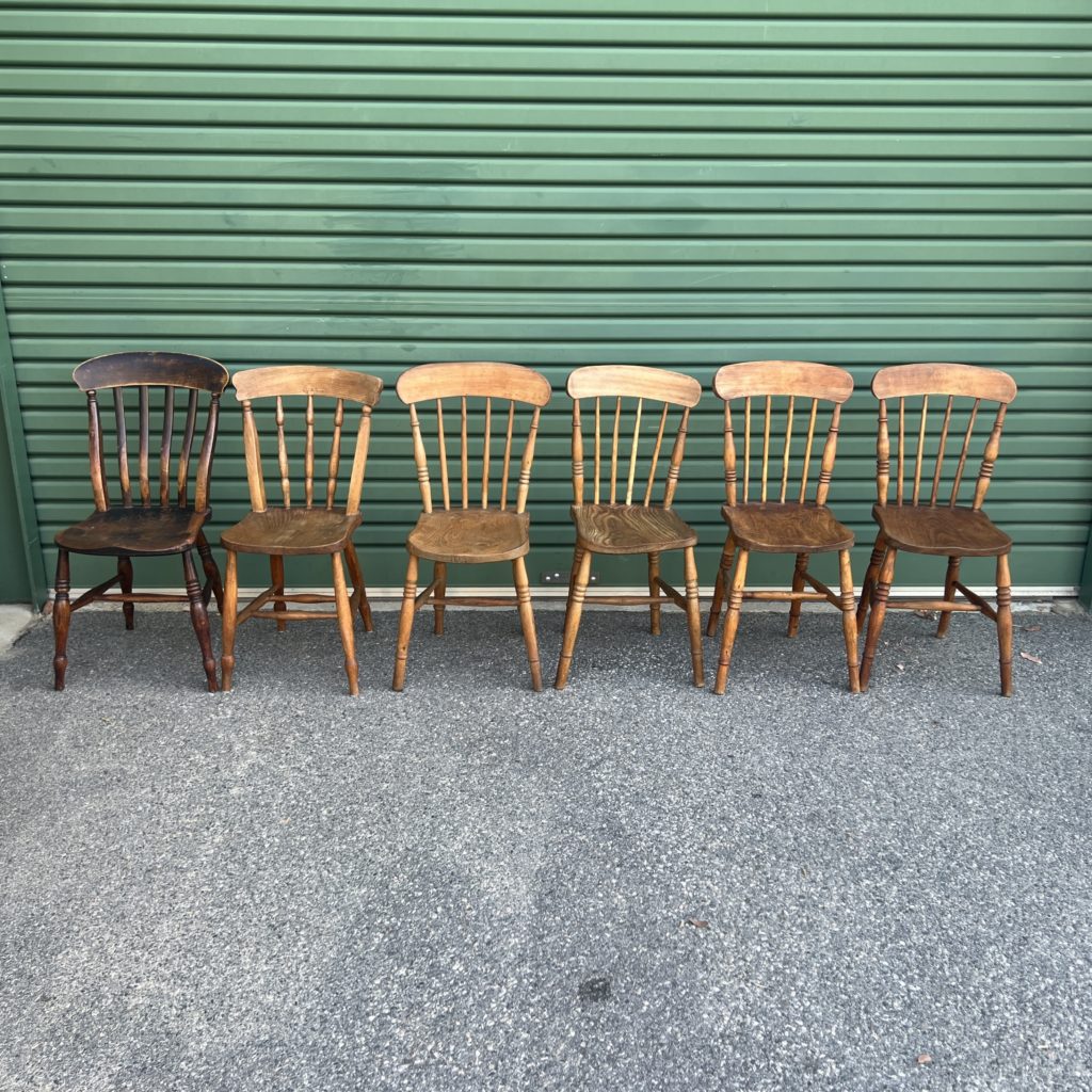 Six rosewood balloon back dining chairs